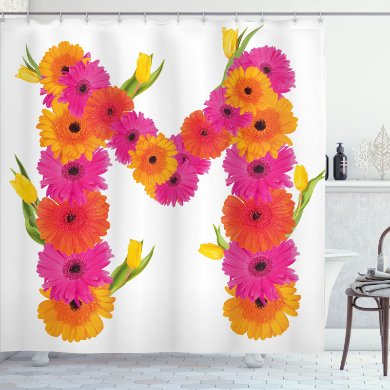 Gerbera Flowers Tulips Shower Curtain