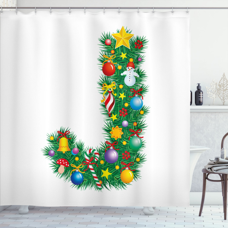 Uppercase Christmas Shower Curtain