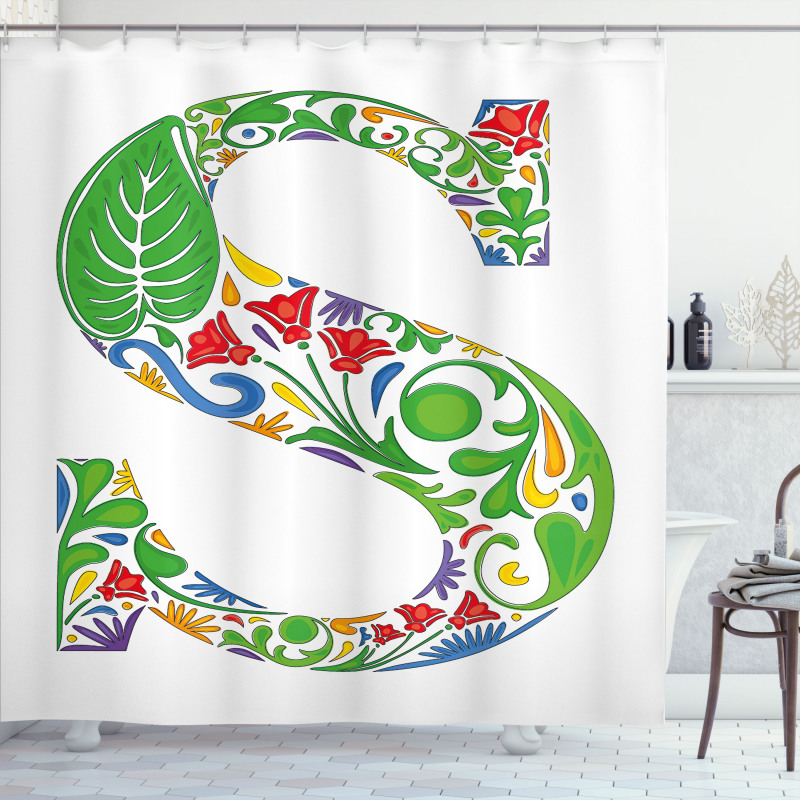 Nature Inspired S Sign Shower Curtain