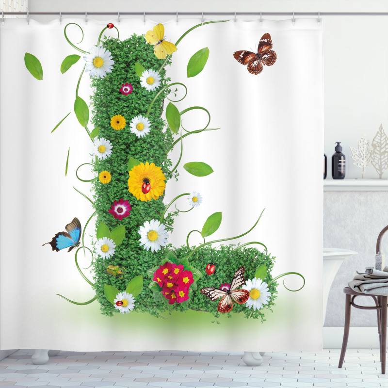 Flower Themed Image L Shower Curtain