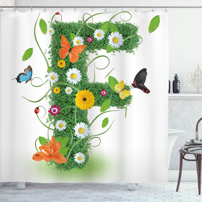Animals and Flowers F Shower Curtain