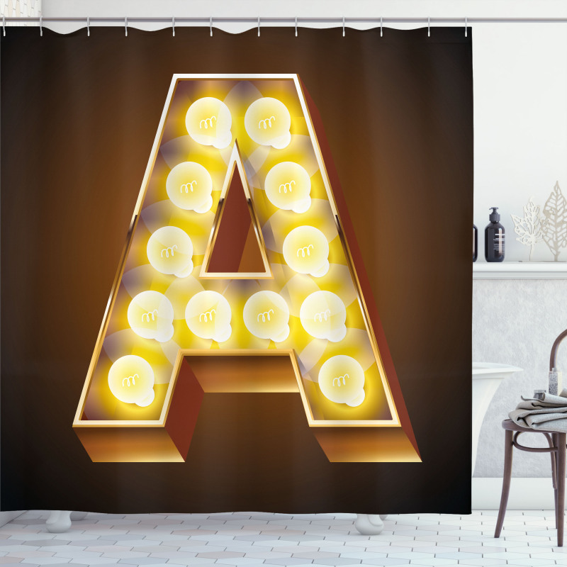 First Letter ABC Design Shower Curtain