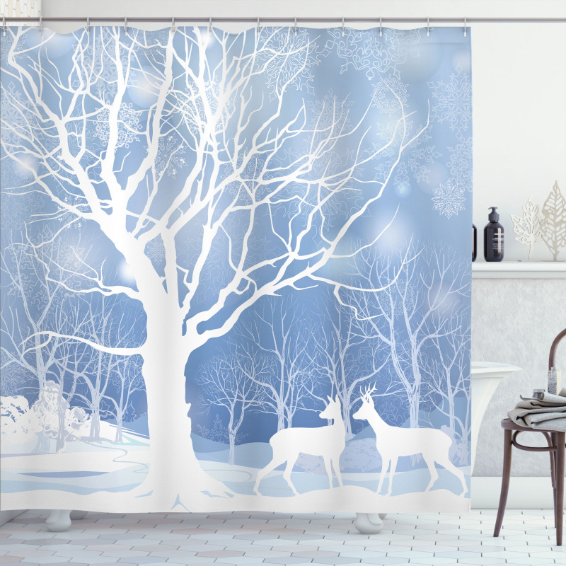 Abstract Winter Deer Shower Curtain