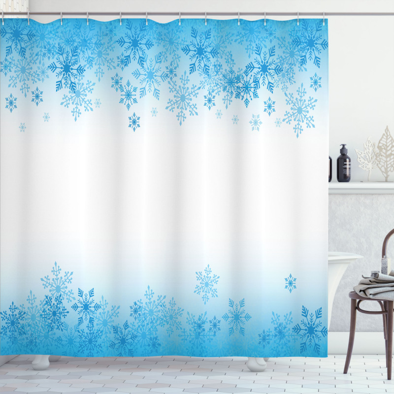 Abstract Snowflakes Cold Shower Curtain