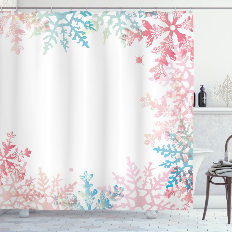 Winter Inspired Pastel Shower Curtain