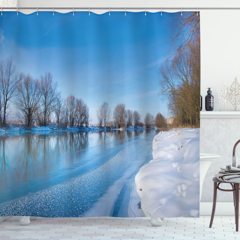 Freezing Weather Sky Shower Curtain