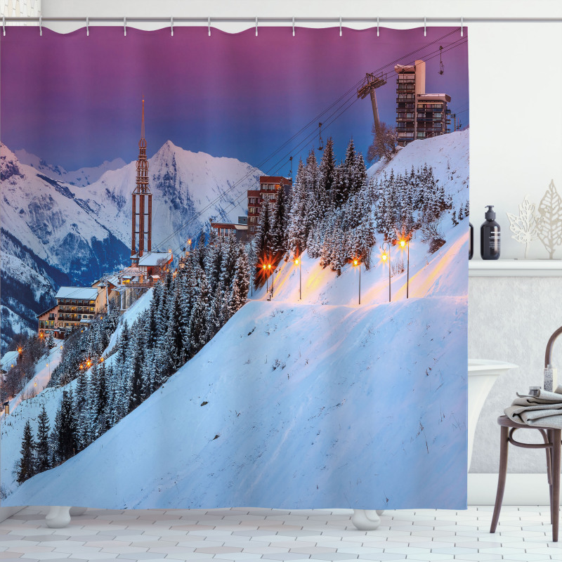 Majestic Sunrice Ski Shower Curtain
