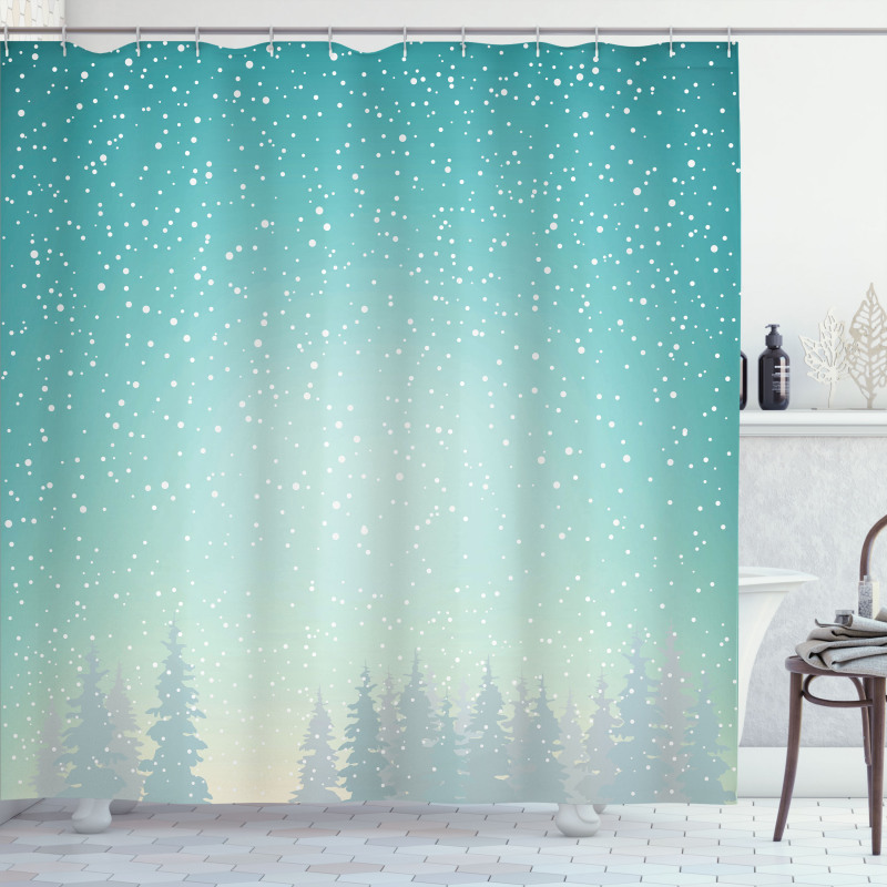 Spruce Forest Snow Woods Shower Curtain