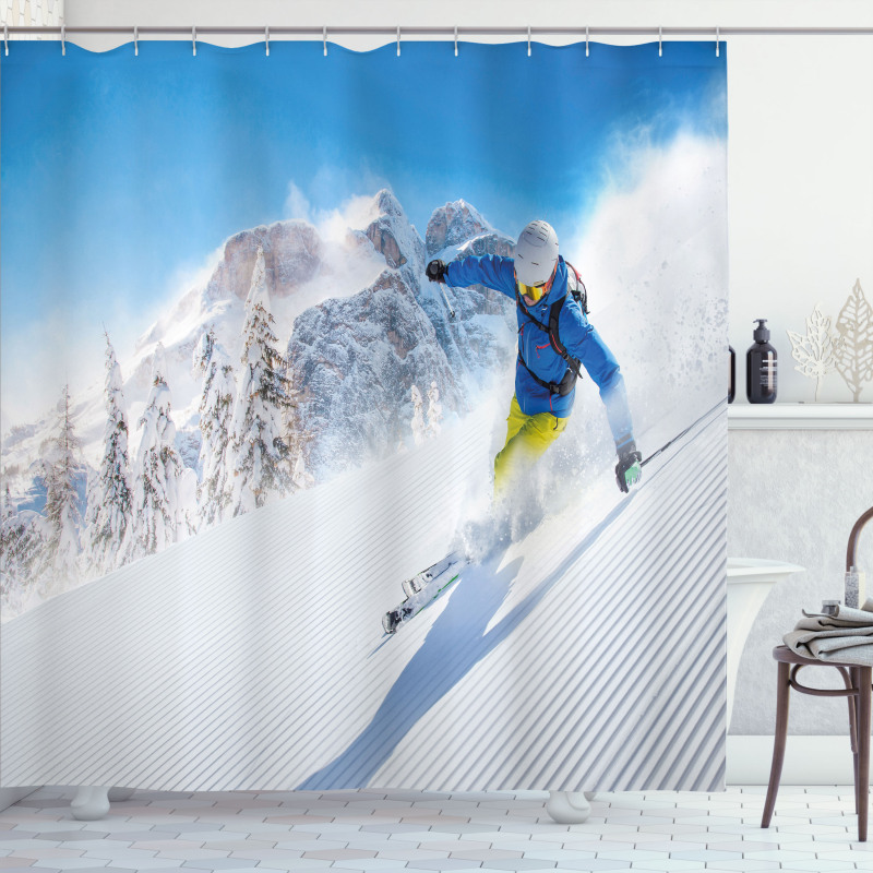 Skiing Extreme Sports Shower Curtain