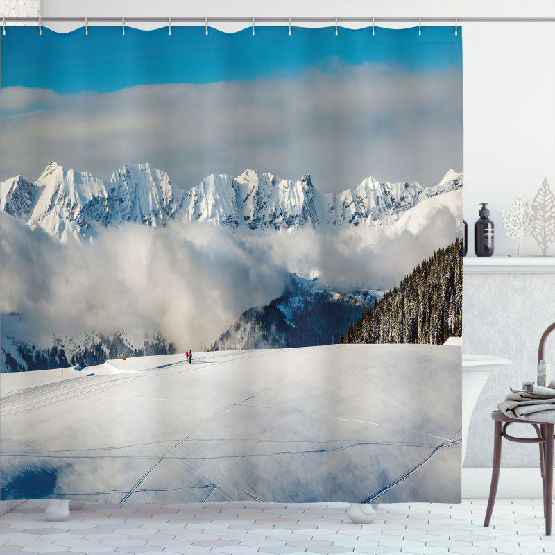 Panoramic Mountains Walk Shower Curtain