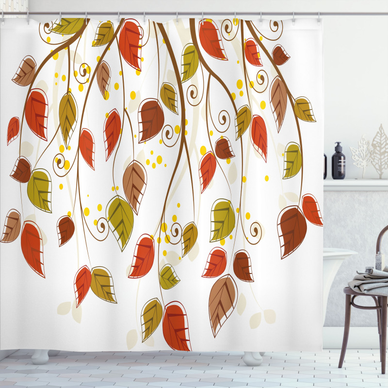 Branches Leaves Fall Shower Curtain