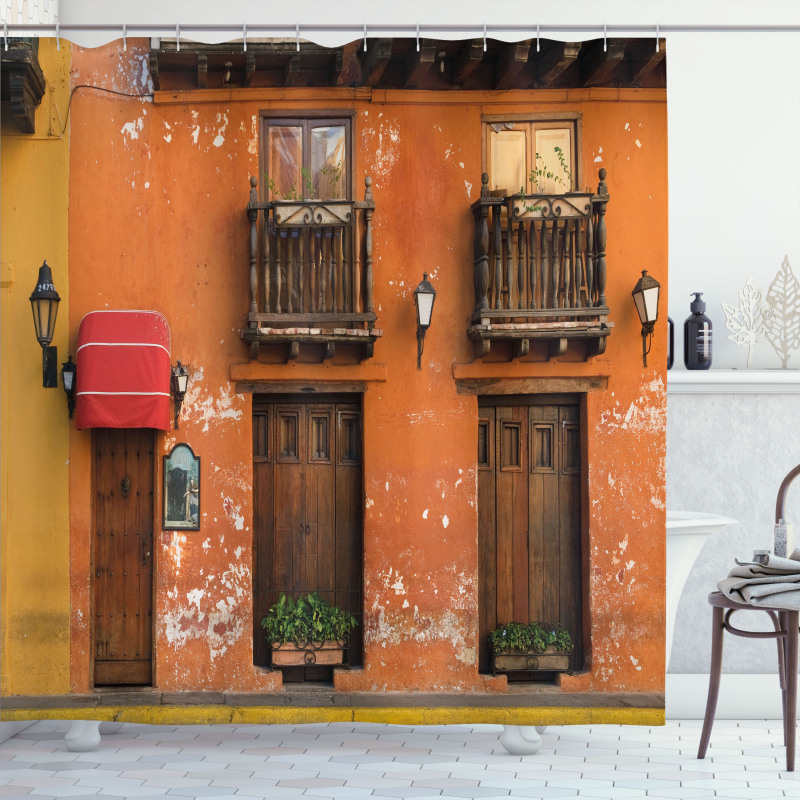 Cartagena Streets Photo Shower Curtain