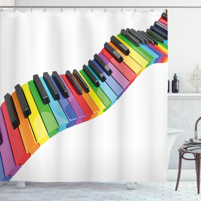 Vibrant Keyboard Arts Shower Curtain