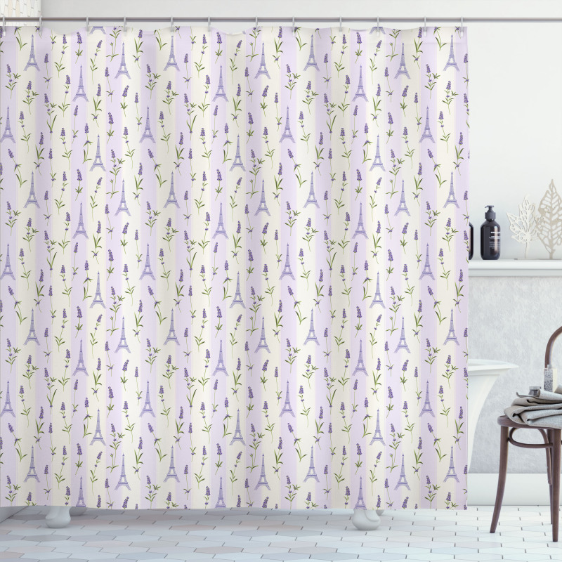 Lavender Eiffel Pastel Shower Curtain