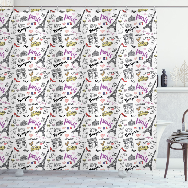 Food Fashion Love Shower Curtain