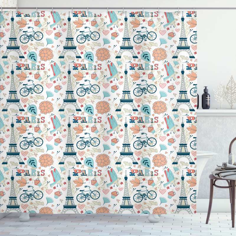 Autumn in France Theme Shower Curtain