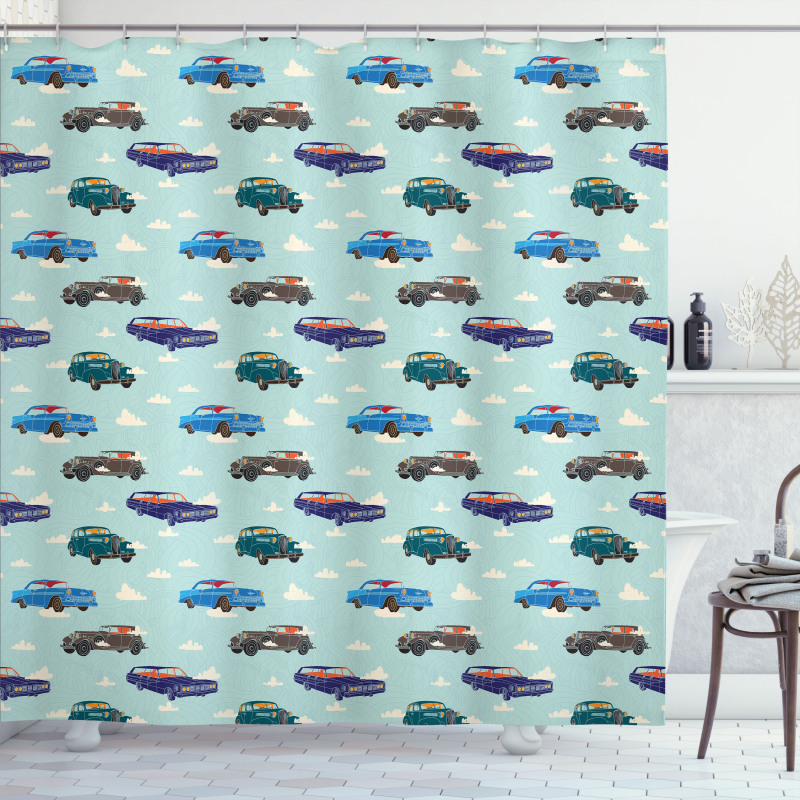 Abstarct Design Retro Ride Shower Curtain