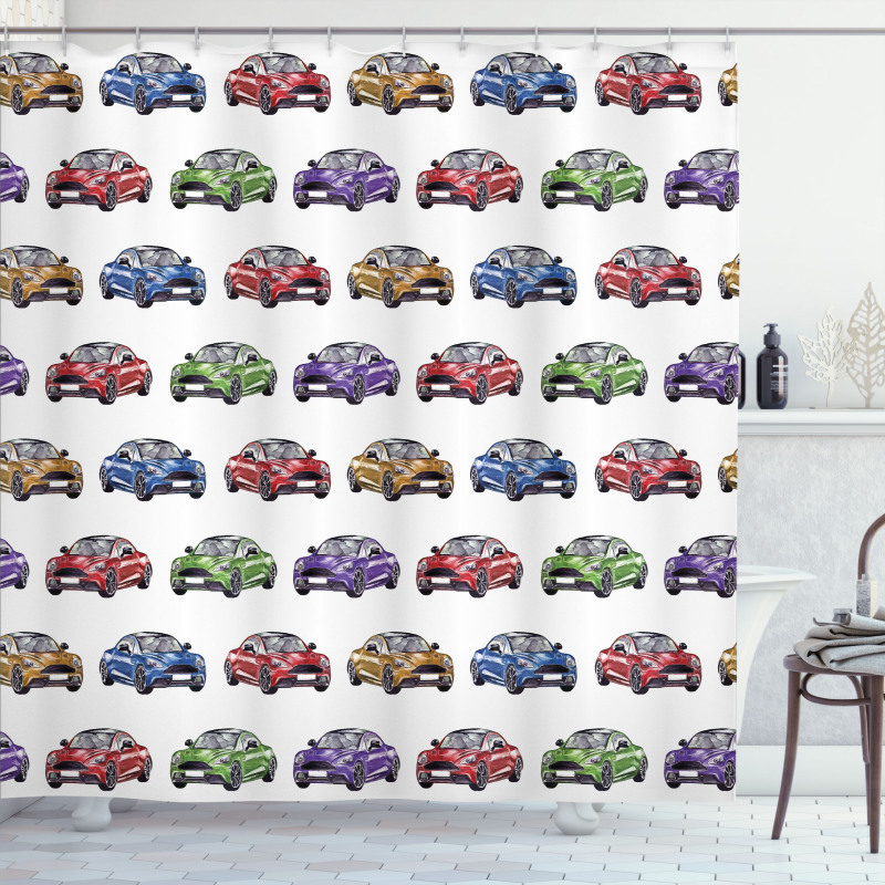 Colorful Fast Sports Car Shower Curtain