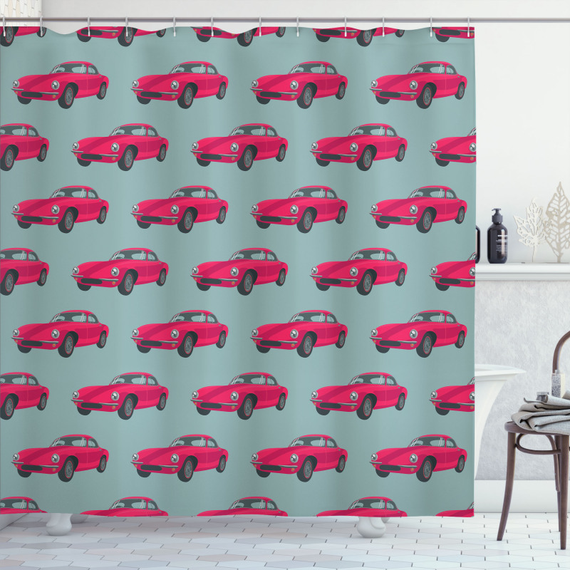 Retro Vehicle from Sixties Shower Curtain