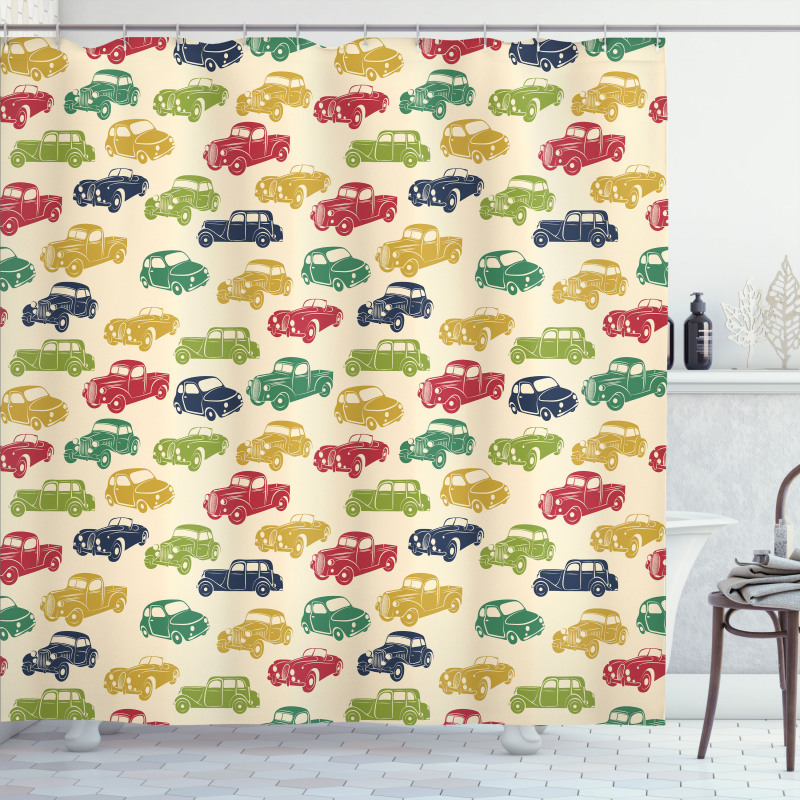 Curved Edged Vehicle Drawn Shower Curtain