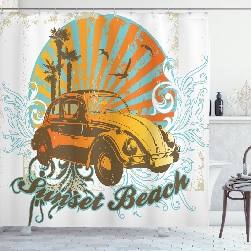 Summer Season Design Car Shower Curtain