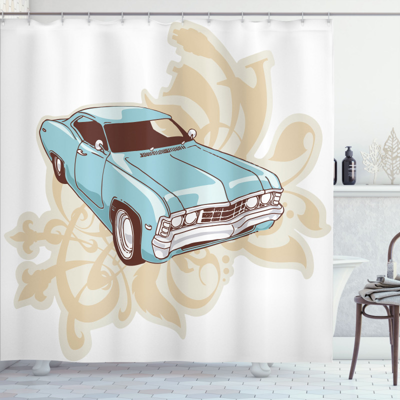 Classical Sports Car Retro Shower Curtain