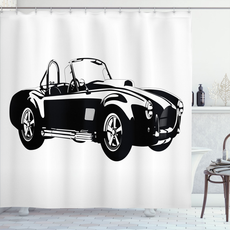 Sports Car Roadster Engine Shower Curtain
