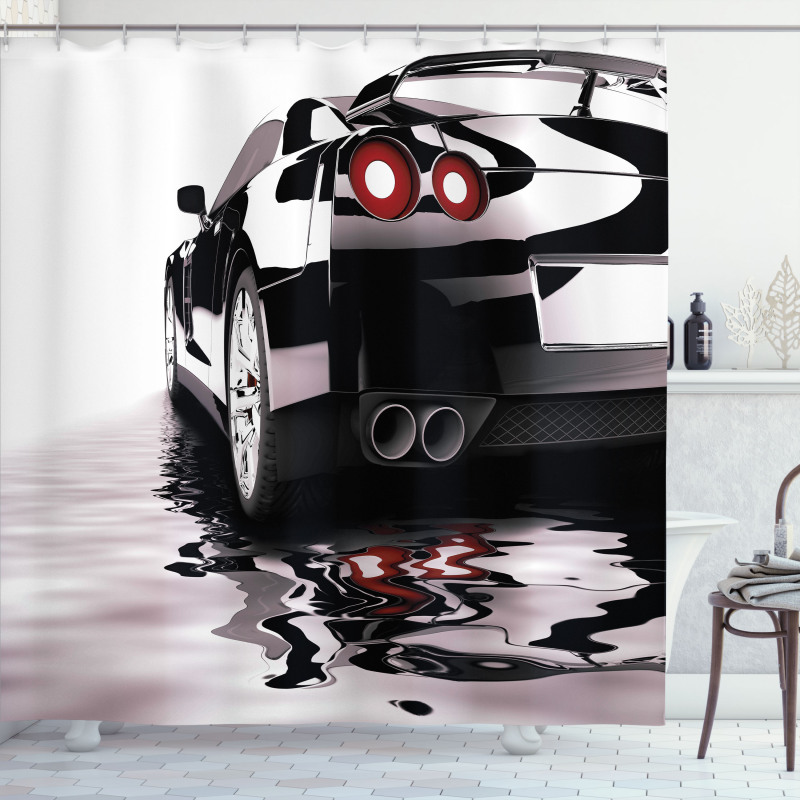 Modern Black Vehicle Style Shower Curtain