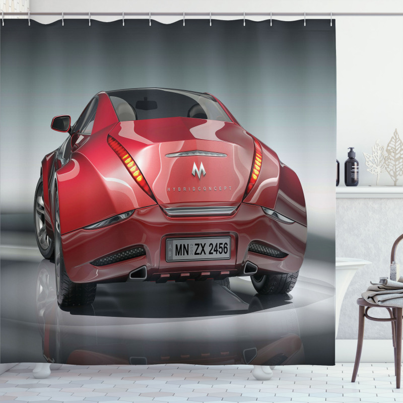 Sports Car Powerful Engine Shower Curtain