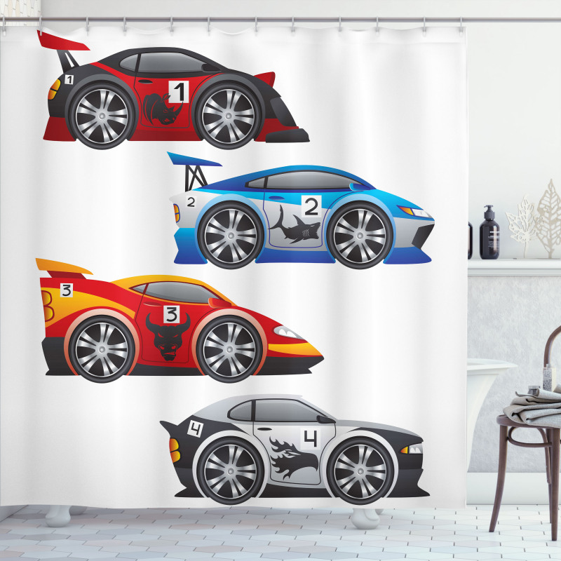 Formula Cars Technology Shower Curtain