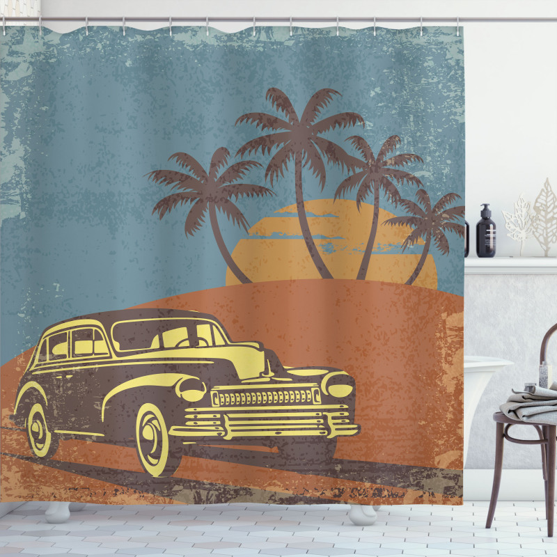 Vintage Ride on the Beach Shower Curtain