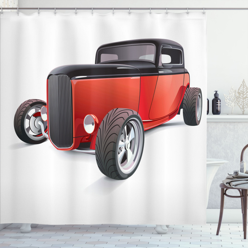 Nostalgic American Wheels Shower Curtain