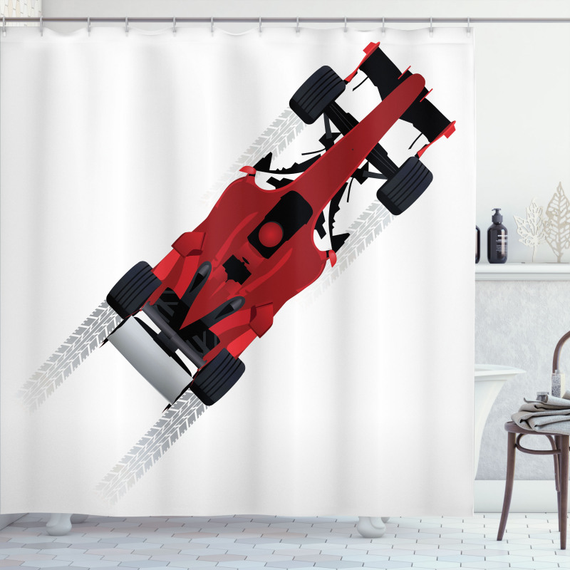 Formula Car on Speedway Shower Curtain