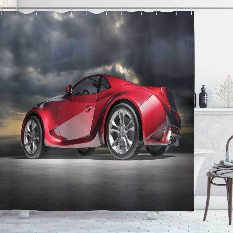 Modern Red Sports Vehicle Shower Curtain