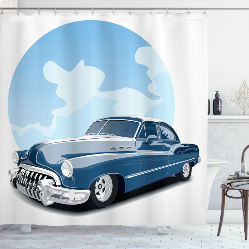 Old School Vintage Auto Shower Curtain