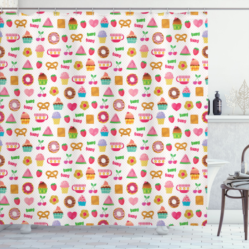 Candies Cookies Shower Curtain
