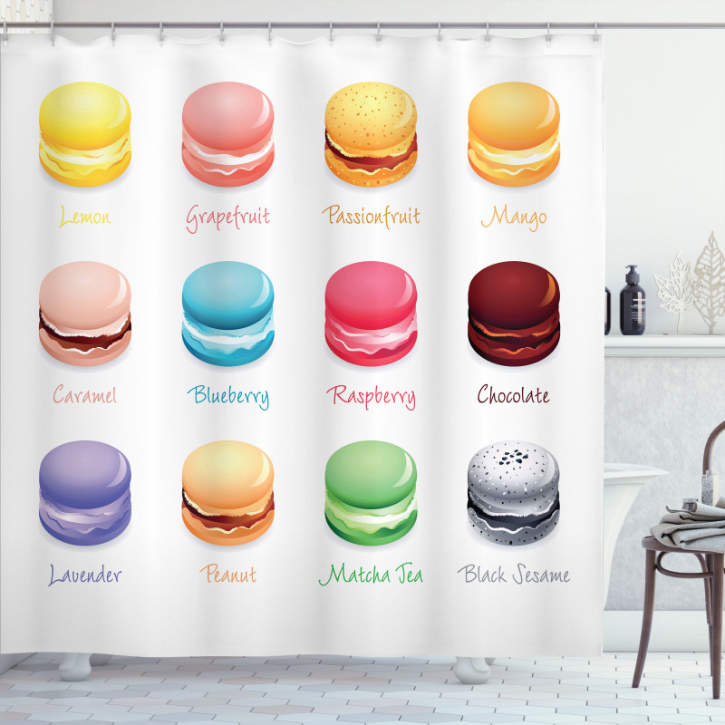 Colorful Macarons Shower Curtain