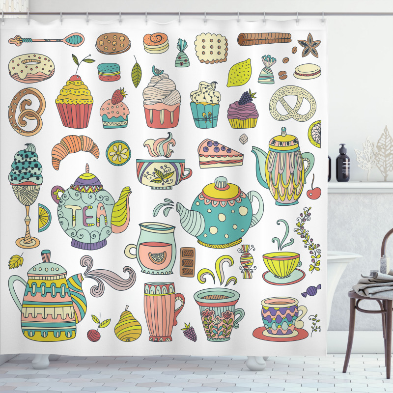 Coffee and Dessert Shower Curtain