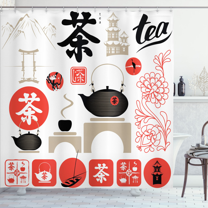 Japanese Tea Culture Shower Curtain