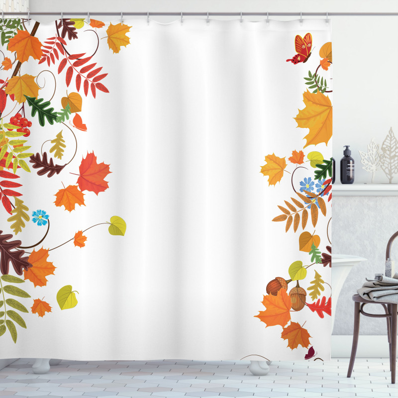 Maple Aspen Leaf Frame Shower Curtain