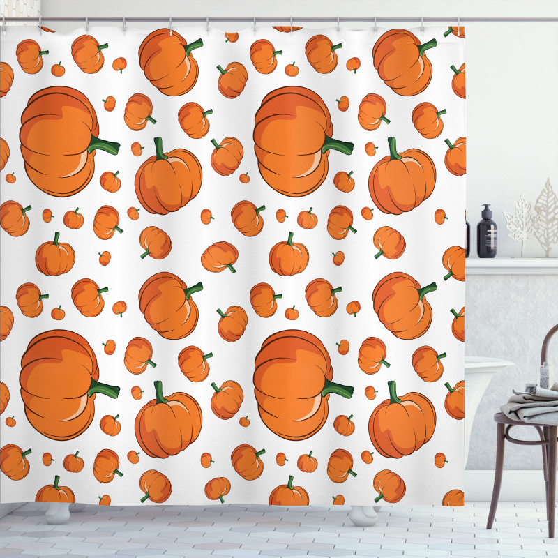 Halloween Plump Pumpkin Shower Curtain