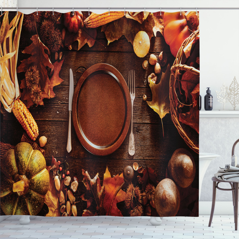 Dinner at Thanksgiving Shower Curtain