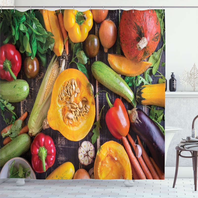 Fresh Vegetables Table Shower Curtain