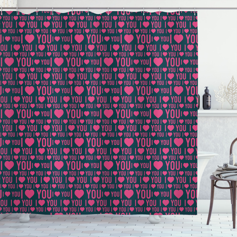 Romance Pattern Heart Shower Curtain