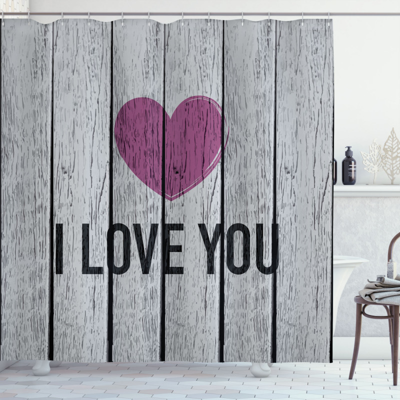 Words on Wood Planks Shower Curtain