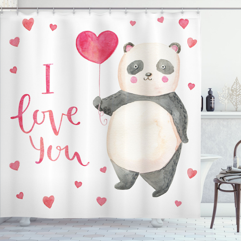 Panda Balloon Shower Curtain