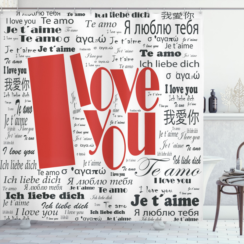 Newspaper Words Shower Curtain