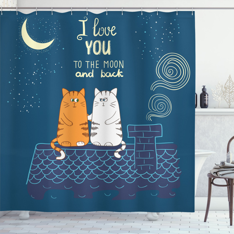 Love Cats on Roof Shower Curtain