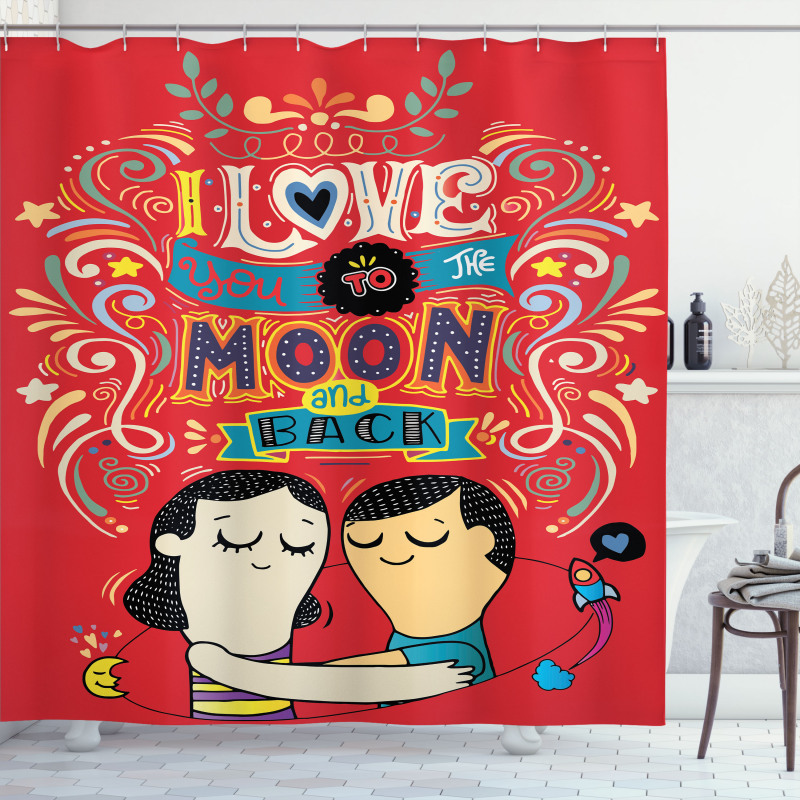 Couple Hug Oriental Shower Curtain