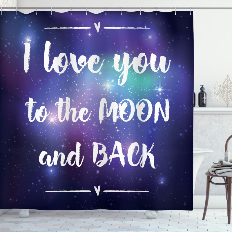 Outer Space Phrase Shower Curtain